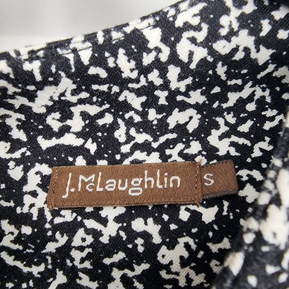 J. McLaughlin Black White Static Print Sleeveless Ponte Sheath Dress Size Small - Picture 2 of 6